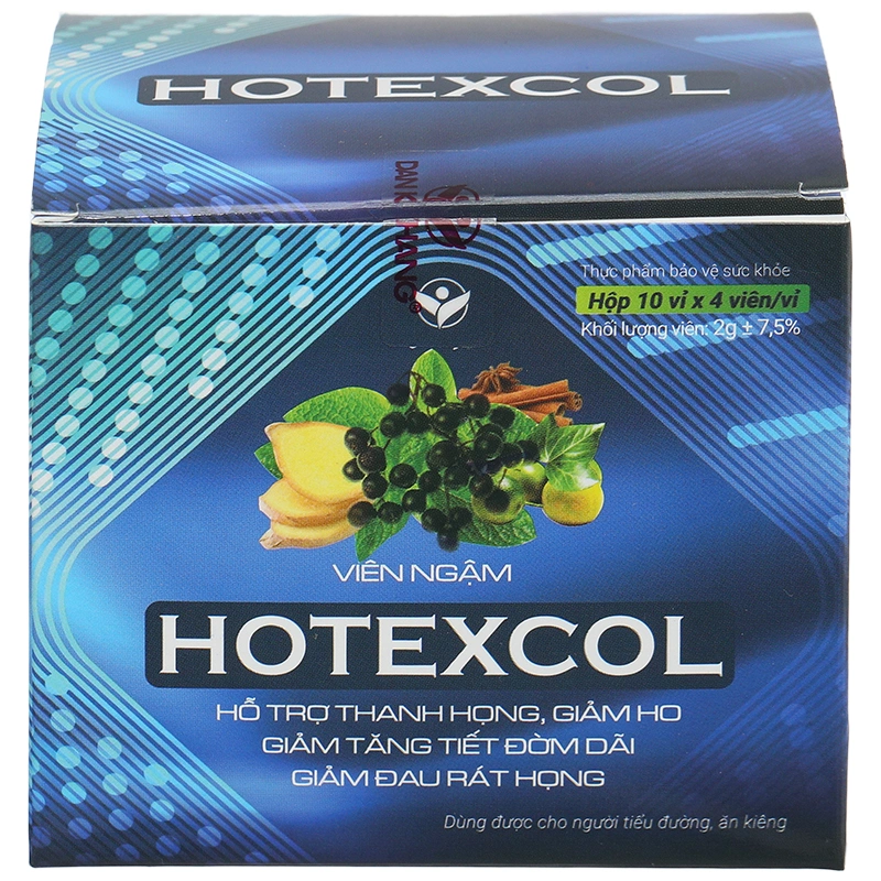 Viên Ngậm Hotexcol hỗ trợ giảm ho, giảm đau rát họng hộp 40 viên - 2